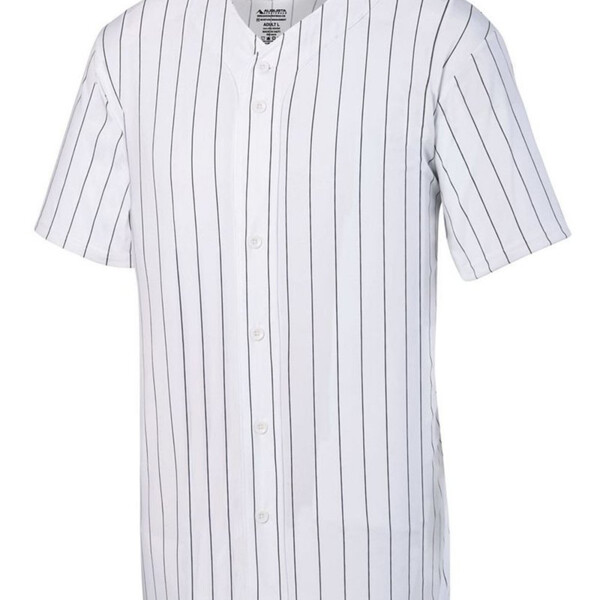 Unisex Pinstripe Full Button Baseball Jersey Thumbnail