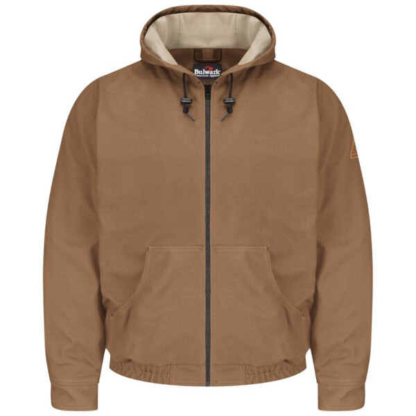 Men's Tall Brown Duck Hooded Jacket - EXCEL FR® ComforTouch Thumbnail